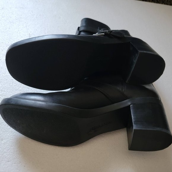 EUC Nine West Lorena' Buckle Mid Boot Biker Booties Size 10 - Picture 9 of 14